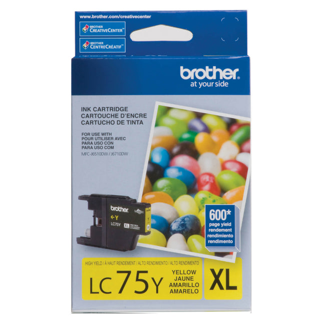 Brother LC75Y original yellow high yield ink cartridge