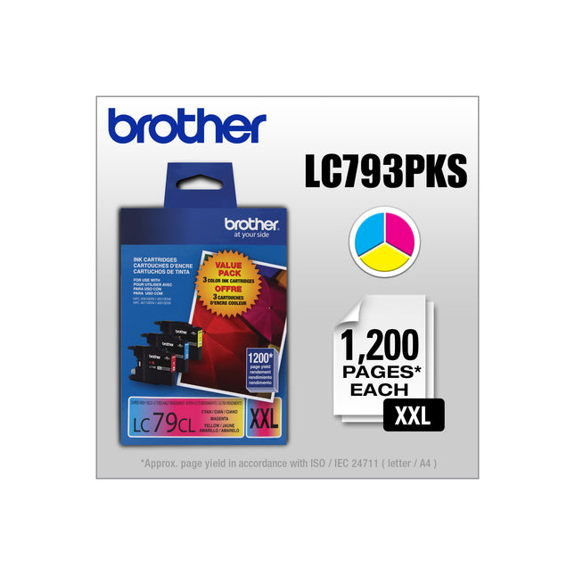 Brother LC793PKS original ink cartridges 3-pack - cyan, magenta and yellow
