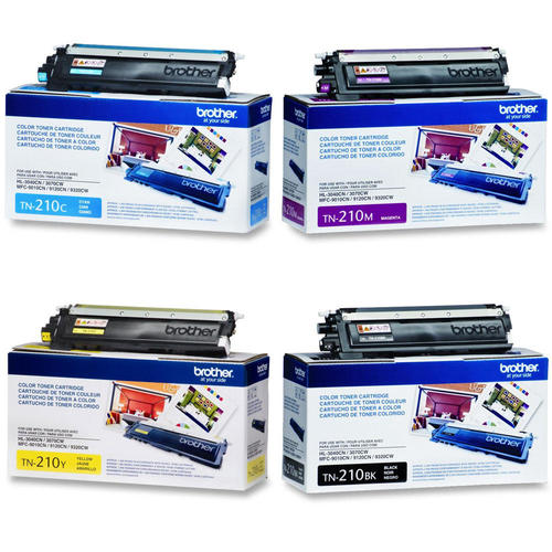 Brother TN210 Original Toner Cartridge Combo, BK/C/Y/M