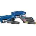 Brother TN221/TN225 Original Toner Cartridge Combo, BK/C/Y/M