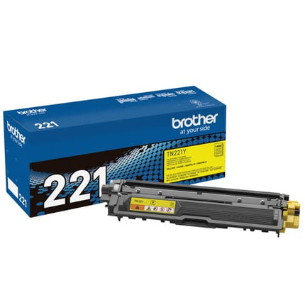 Brother TN221Y Original Yellow Toner Cartridge, Standard Yield