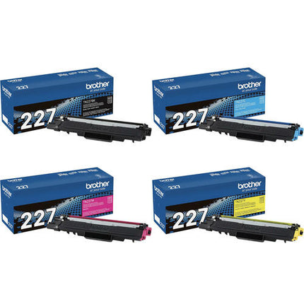 Brother TN227 Original Toner Cartridge Combo, BK/C/Y/M