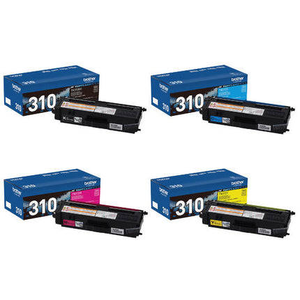 Brother TN310 Original Toner Cartridge Combo, BK/C/Y/M