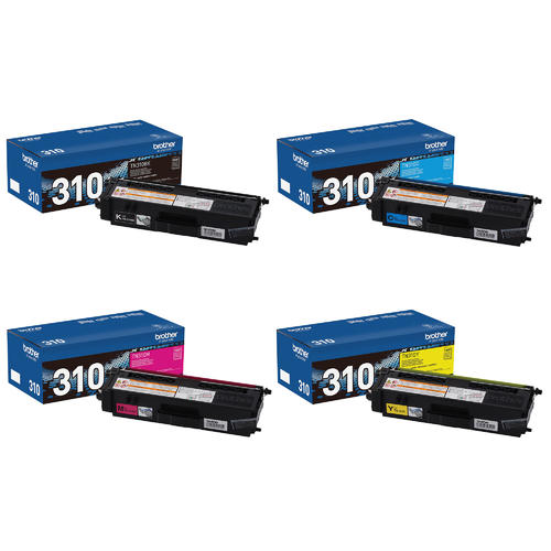 Brother TN310 Original Toner Cartridge Combo, BK/C/Y/M