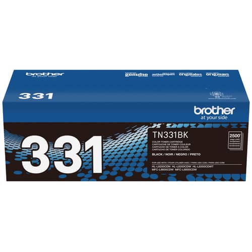 Brother TN331BK Original Black Toner Cartridge, Standard Yield