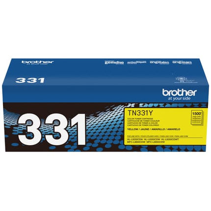 Brother TN331Y Original Yellow Toner Cartridge, Standard Yield