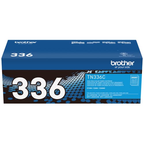 Brother TN336C Original Cyan Toner Cartridge, High Yield