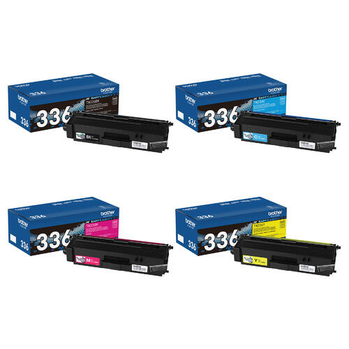 Brother TN336 Original Toner Cartridge Combo, BK/C/Y/M