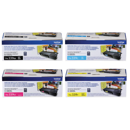 Brother TN339 Original Toner Cartridge Combo, BK/C/Y/M