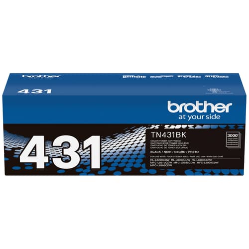 Brother TN431BK Original Black Toner Cartridge, Standard Yield