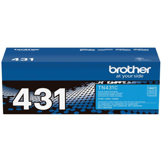 Brother TN431C Original Cyan Toner Cartridge, Standard Yield
