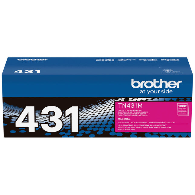 Brother TN431M Original Magenta Toner Cartridge, Standard Yield
