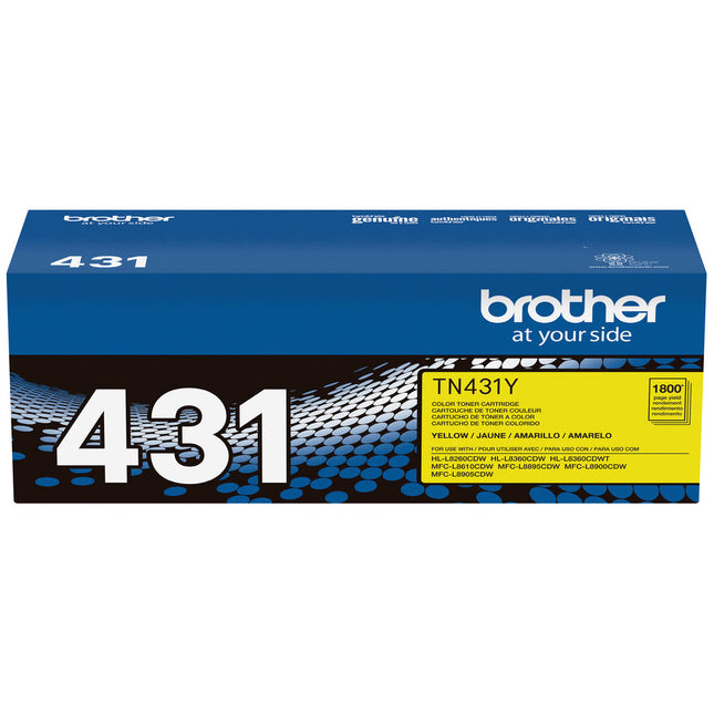 Brother TN431Y Original Yellow Toner Cartridge, Standard Yield