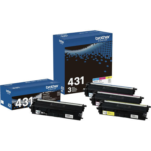 Brother TN431 Original Toner Cartridge Combo, BK/C/Y/M