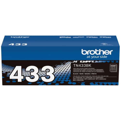 Brother TN433BK Original Black Toner Cartridge, High Yield