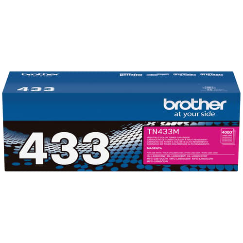 Brother TN433M Original Magenta Toner Cartridge, High Yield