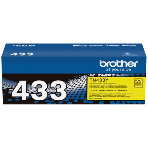 Brother TN433Y Original Yellow Toner Cartridge, High Yield