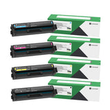 Lexmark C331HK0 C331HC0 C331HM0 C331HY0 Original High Yield Return Program Toner Cartridges 4-Pack BK/C/M/Y