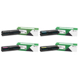 Lexmark C341XK0 C341XC0 C341XM0 C341XY0 Original Extra High Yield Return Program Toner Cartridges 4-Pack BK/C/M/Y