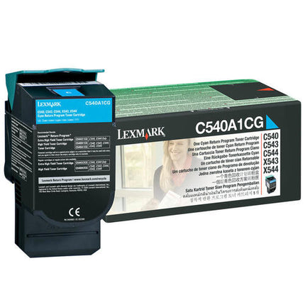 Lexmark C540A1CG Original Cyan Return Program Toner Cartridge 1K