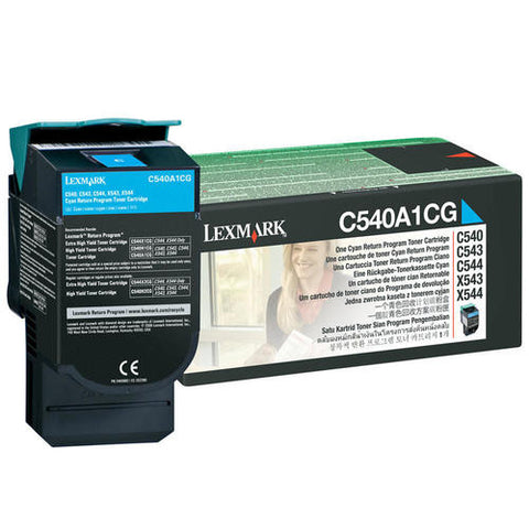 Lexmark C540A1CG Original Cyan Return Program Toner Cartridge 1K