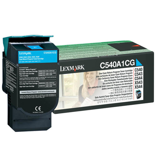 Lexmark C540A1CG Original Cyan Return Program Toner Cartridge 1K