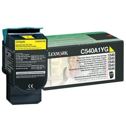Lexmark C540A1YG Original Yellow Return Program Toner Cartridge 1K