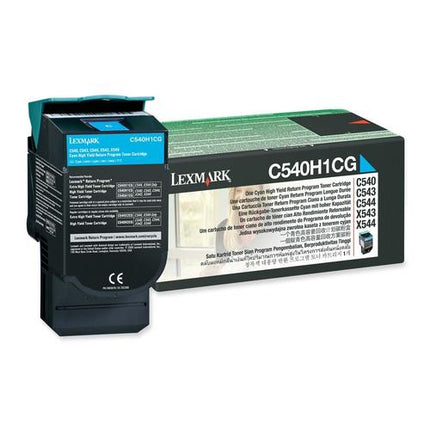 Lexmark C540H1CG Original Cyan High Yield Return Program Toner Cartridge