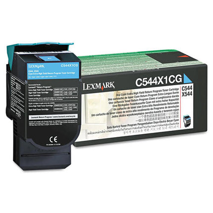 Lexmark C544X1CG Original Cyan Extra High Yield Return Program Toner Cartridge