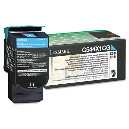 Lexmark C544X1CG Original Cyan Extra High Yield Return Program Toner Cartridge