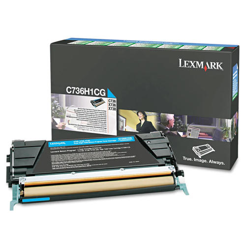 Lexmark C736H1CG Original Cyan High Yield Return Program Toner Cartridge