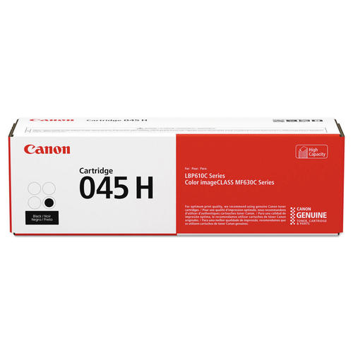 Canon 045H Original Black High Yield Toner Cartridge, 1246C001