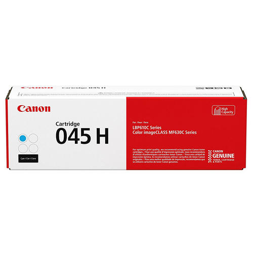 Canon 045H Original Cyan High Yield Toner Cartridge, 1245C001