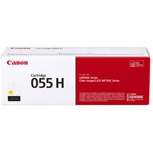 Canon 055H Original Yellow High Yield Toner Cartridge, 3017C001