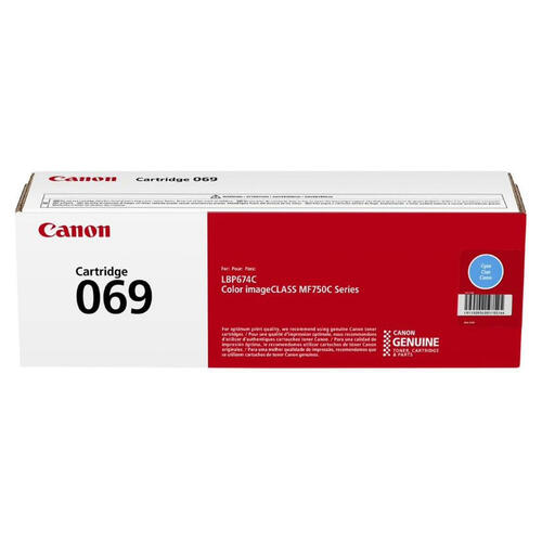 Canon 069 Original Cyan Standard Yield Toner Cartridge, 5093C001