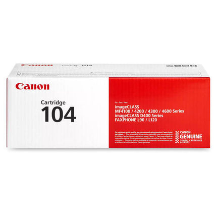 Canon 104 Original Black Toner Cartridge, 0263B001AA
