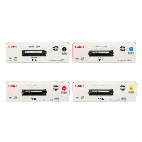 Canon 116 Original Toner Cartridge Combo, BK.C.Y.M