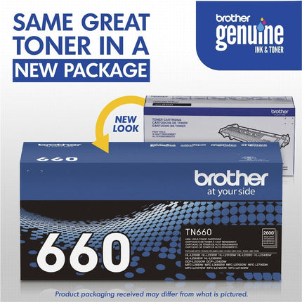 Original Brother TN660 Black Toner Cartridge High Yield