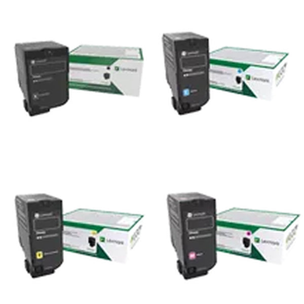 Lexmark 74C10K0, 74C10C0, 74C10M0, 74C10Y0 original toner 4-pack, black, cyan, magenta and yellow