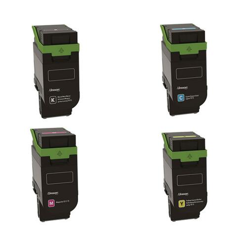 Lexmark 75M10K0, 75M10C0, 75M10M0, 75M10Y0 original toner 4-pack, black, cyan, magenta and yellow