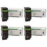 Lexmark 75M1HK0 75M1HC0 75M1HM0 75M1HY0 Original High Yield Return Program Toner Cartridges 4-Pack BK/C/M/Y