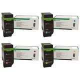 Lexmark 75M1XK0 75M1XC0 75M1XM0 75M1XY0 Original Extra High Yield Return Program Toner Cartridges 4-Pack BK/C/M/Y