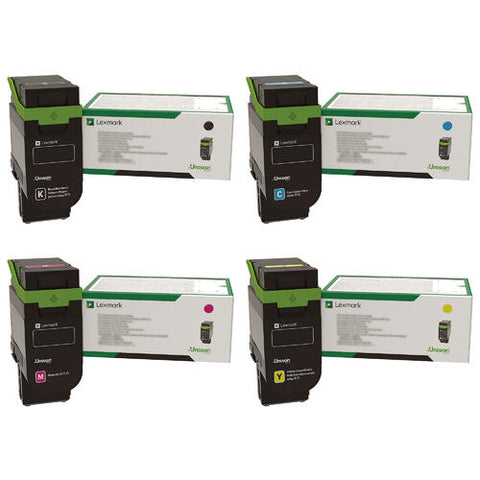 Lexmark 75M1XK0 75M1XC0 75M1XM0 75M1XY0 Original Extra High Yield Return Program Toner Cartridges 4-Pack BK/C/M/Y