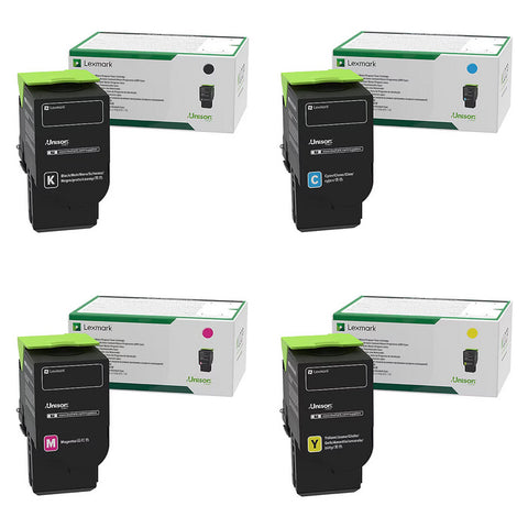 Lexmark 78C10K0 78C10C0 78C10M0 78C10Y0 Original Return Program Toner Cartridges 4-Pack BK/C/M/Y
