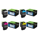 Lexmark 80C10K0 80C10C0 80C10M0 80C10Y0 Original Return Program Toner Cartridges 4-Pack BK/C/M/Y