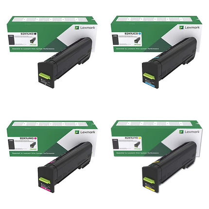 Lexmark 82K1UK0, 82K1UC0, 82K1UM0, 82K1UY0 original ultra-high-yield toner 4-pack, black, cyan, magenta and yellow