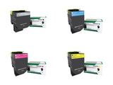 Lexmark 71B1HK0 71B1HC0 71B1HM0 71B1HY0 Original High Yield Return Program Toner Cartridges 4-Pack BK/C/M/Y