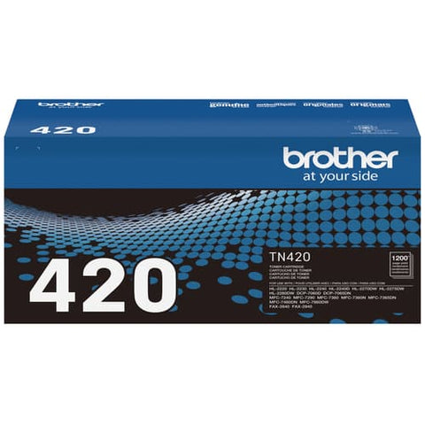 Brother TN420 Original Black Toner Cartridge, Standard Yield