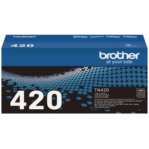 Brother TN420 Original Black Toner Cartridge, Standard Yield