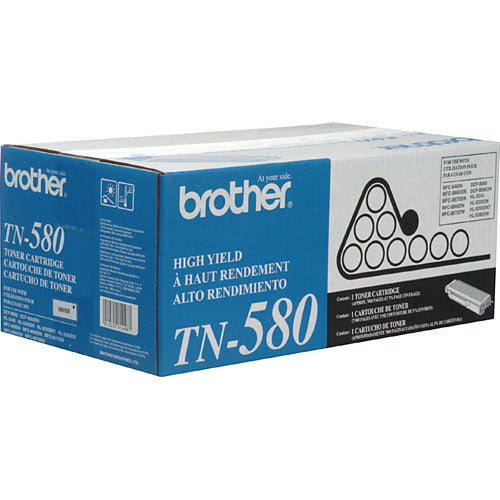 Original Brother TN580 Black Toner Cartridge  High Yield